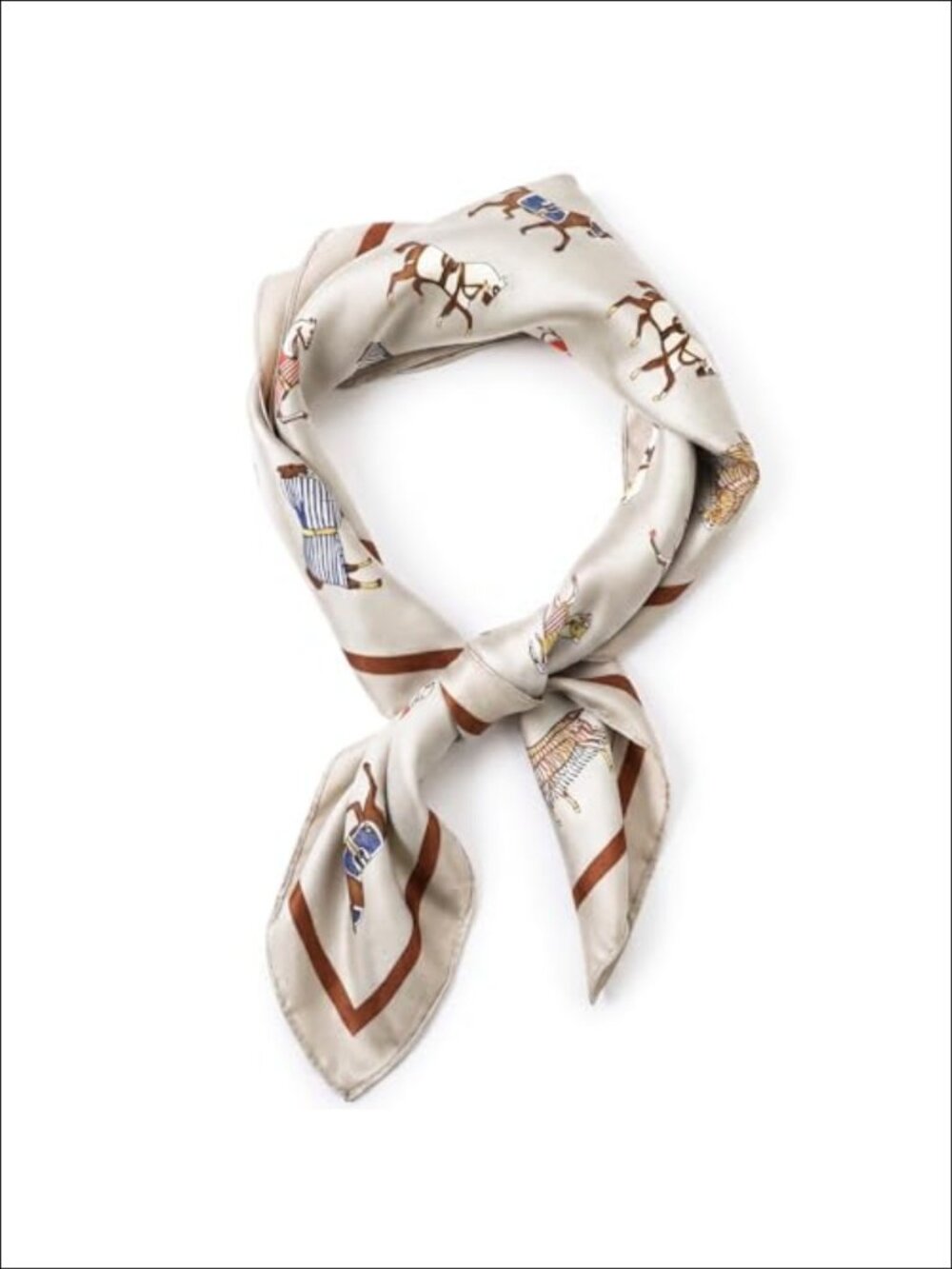 Silk Horse Print Square Scarf Bandana Wrap Lightweight 27x27